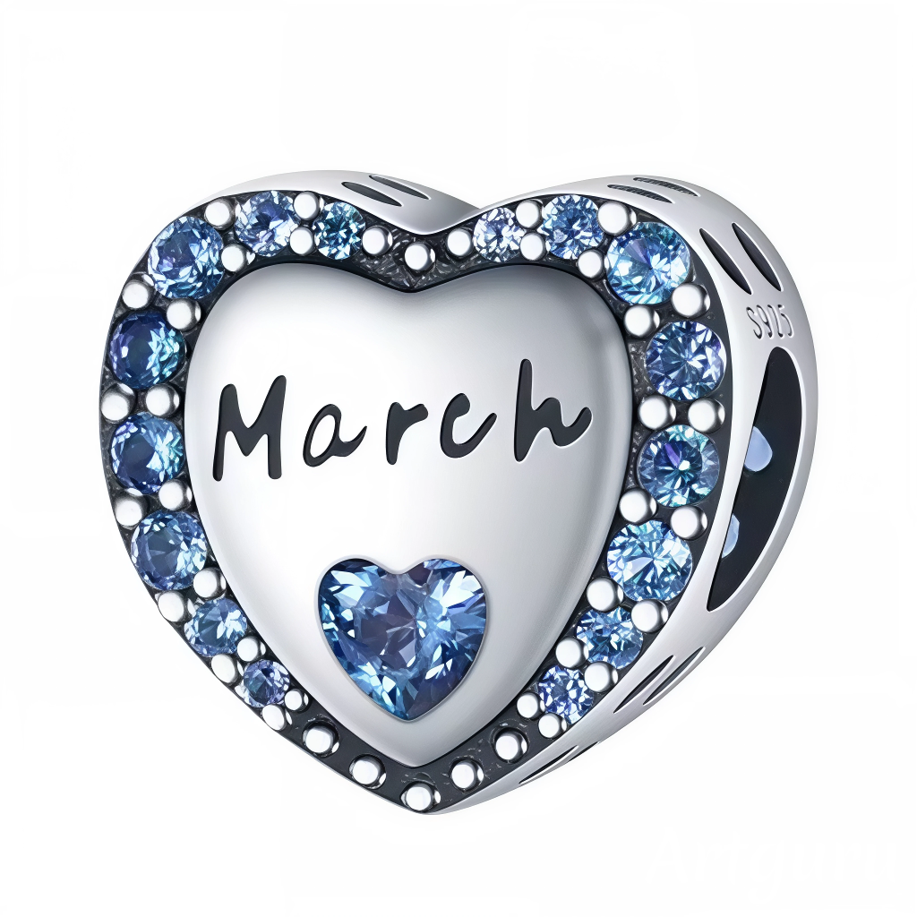 Célébrez le mois de mars avec ce charm en argent 925 en forme de cœur, délicatement orné d’un contour de strass bleu clair scintillants. Au centre, l’inscription « March » est gravée avec élégance, accompagnée d’une pierre bleu clair en forme de cœur qui symbolise la sérénité et la fraîcheur du printemps. Un bijou parfait pour marquer un anniversaire de mars ou offrir un cadeau plein de charme et de signification.