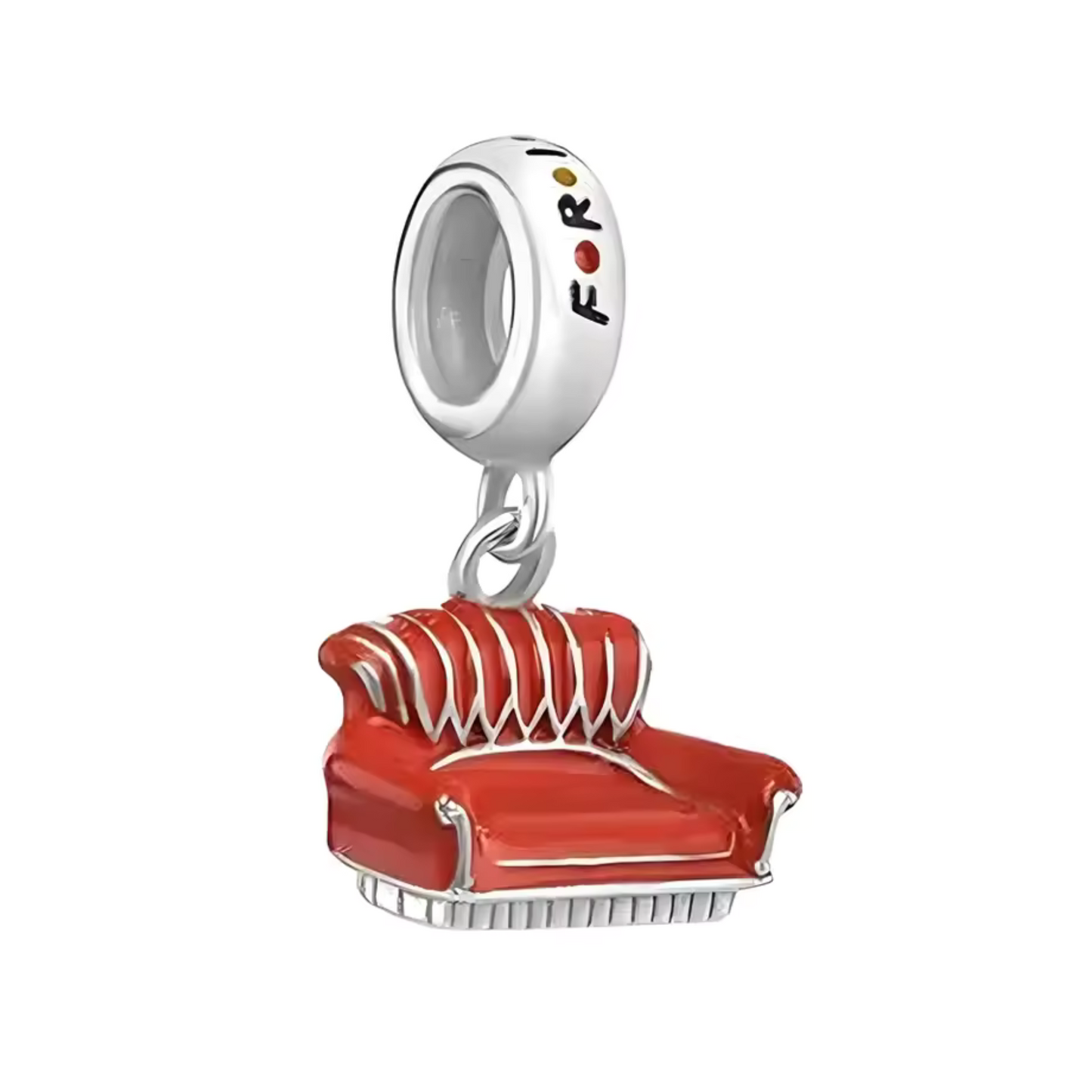 Ajoutez une touche de nostalgie et de confort à votre collection avec ce charm représentant le célèbre fauteuil rouge de la série Friends. Fabriqué en argent sterling S925, ce charm combine qualité et éclat, capturant parfaitement l'essence de l'emblématique canapé du Central Perk.