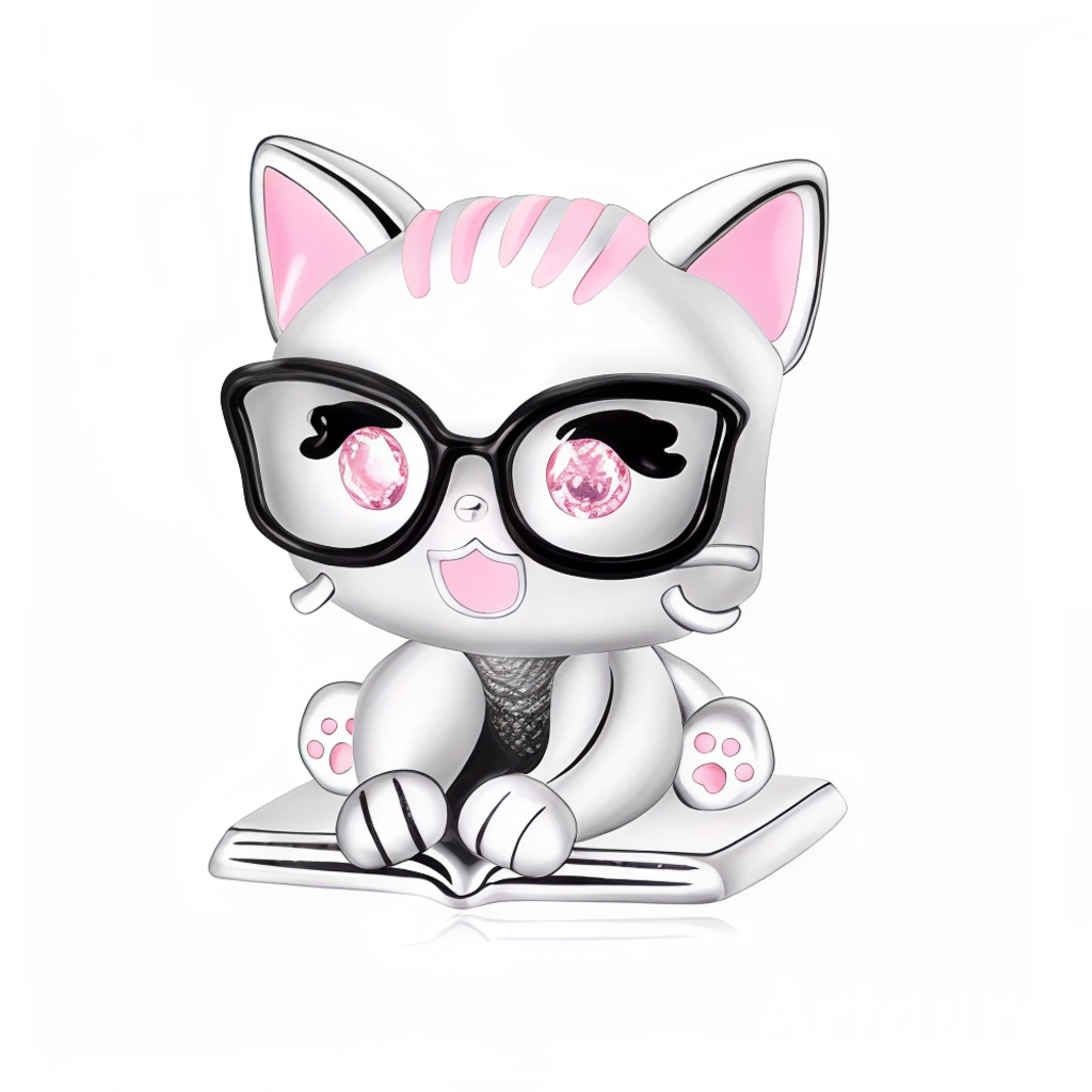 Laissez entrer une touche d'intelligence féline dans votre collection avec ce charm en argent 925 représentant un chat assis sur un livre, lunettes noires sur le nez et détails roses subtils. À la fois studieux et attendrissant, ce petit compagnon est idéal pour les passionnés de lecture, de chats ou de bijoux originaux au charme discret. Un détail craquant à glisser sur votre bracelet pour une note espiègle et cultivée !