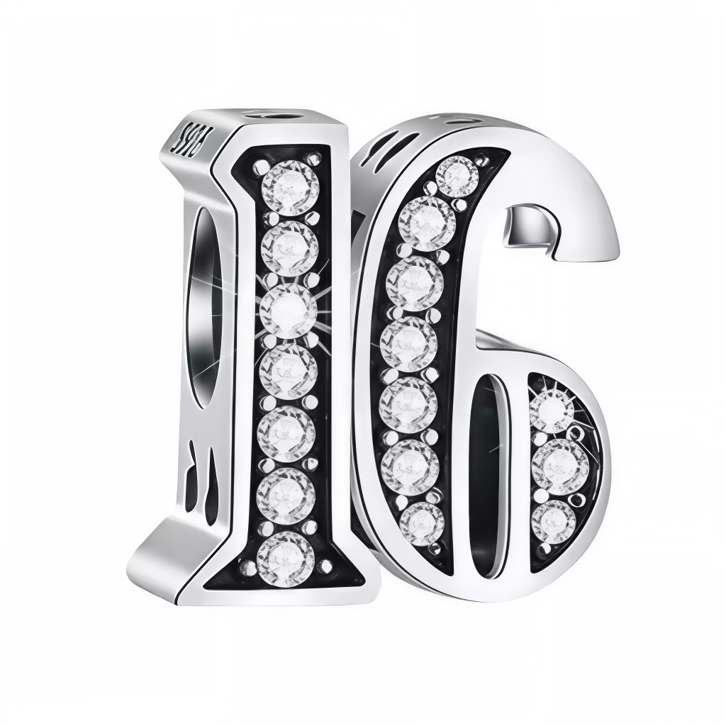 Marquez un moment spécial avec ce charm en forme de chiffre "16", réalisé en argent 925 et orné de strass scintillants. Un bijou élégant et raffiné, parfait pour célébrer un anniversaire ou une étape importante avec éclat.