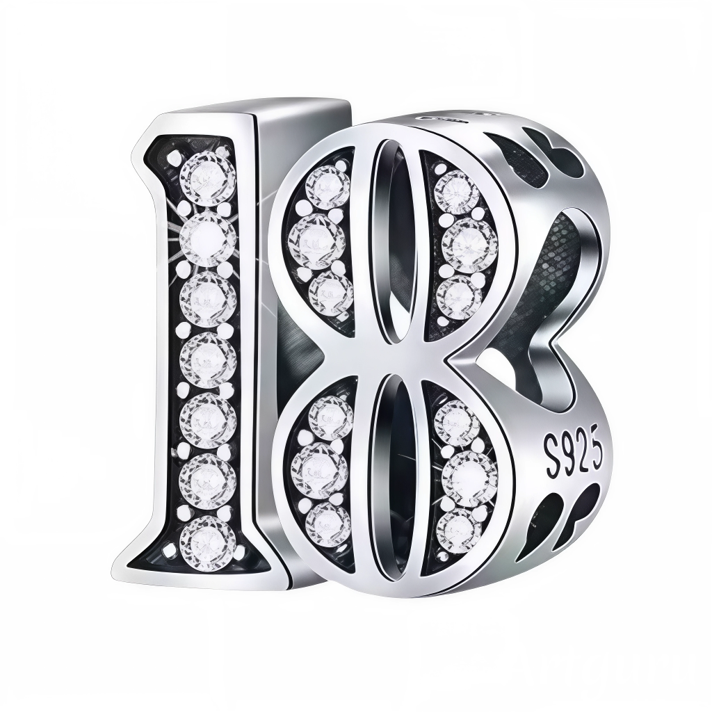 Célébrez un moment important avec ce charm en forme de chiffre "18", réalisé en argent 925 et orné de strass scintillants. Un bijou élégant et éclatant, parfait pour marquer un anniversaire ou une étape spéciale avec style.