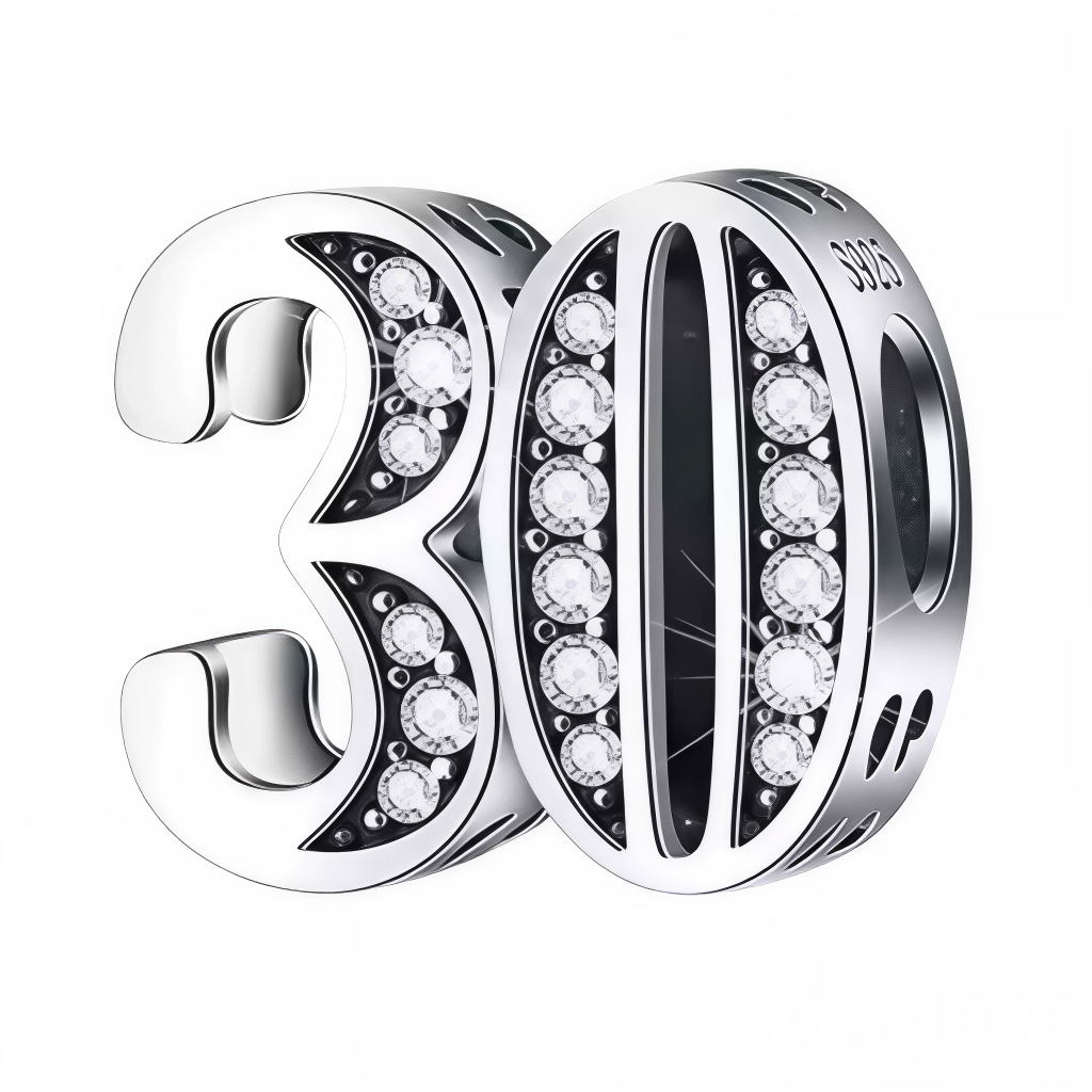 Personnalisez votre bracelet avec ce charm en forme de chiffre "30", réalisé en argent 925 et orné de strass scintillants. Un bijou élégant et étincelant, parfait pour marquer un anniversaire ou un moment important avec style.