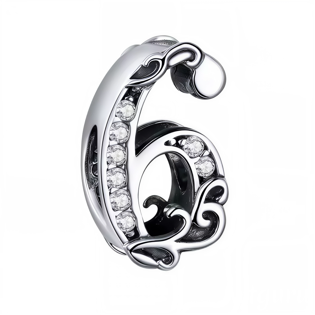 Personnalisez votre bracelet avec ce charm en forme de chiffre "6", fabriqué en argent 925. Un bijou élégant et discret, parfait pour symboliser un chiffre important ou une étape marquante de votre vie.