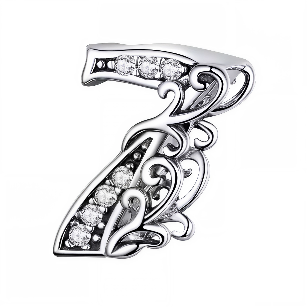 Ajoutez une touche personnelle à votre bracelet avec ce charm en forme de chiffre "7", réalisé en argent 925. Un bijou raffiné et élégant, parfait pour symboliser un chiffre porte-bonheur ou un moment spécial.