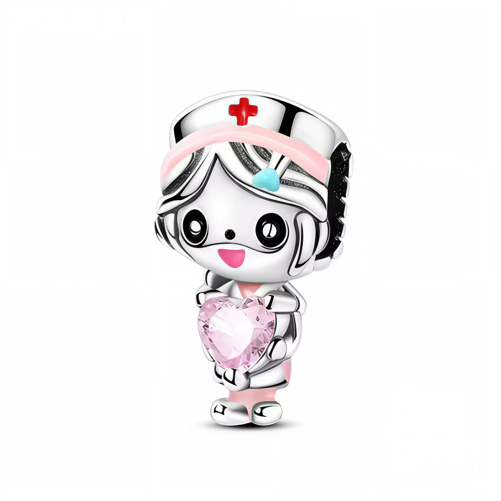 Célébrez la compassion et la force avec ce charm en argent 925 représentant une docteure tenant précieusement une pierre rose en forme de cœur. Ce bijou délicat symbolise le soin, l’amour et l’attention, parfait pour honorer les professionnels de santé ou pour offrir un cadeau chargé de sens.