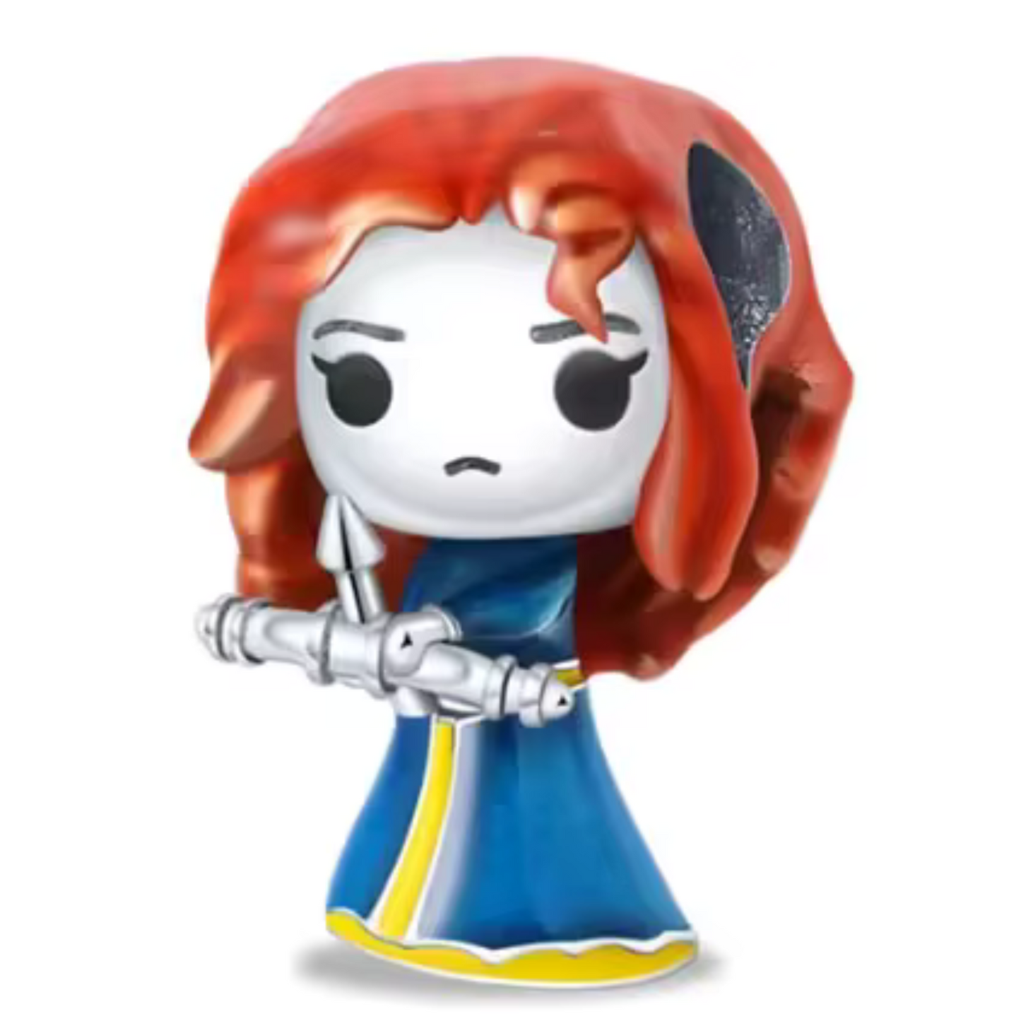 Ajoutez une touche de courage et de magie à votre collection avec ce charm inspiré de Merida, l’héroïne audacieuse du film Rebelle. Fabriqué en métal argenté et émaillé de nuances de bleu et de vert, ce charm capture l'esprit intrépide de Merida avec des détails représentant son arc et sa chevelure flamboyante. Orné de motifs celtiques et d’un subtil éclat qui rappelle les feux follets de la forêt enchantée, ce charm est parfait pour les amoureux des contes de fées modernes et des aventures épiques.