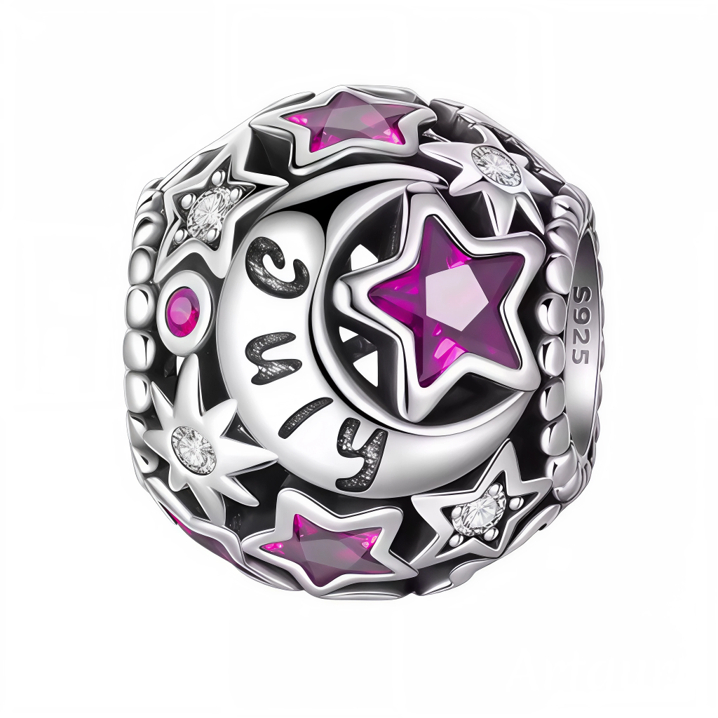 Célébrez le mois de juillet avec ce charm en argent 925 orné de magnifiques étoiles serties de strass rose foncé éclatants. Avec son design raffiné et sa touche de couleur intense, ce bijou est parfait pour personnaliser votre bracelet ou offrir un cadeau élégant à une personne née en juillet.