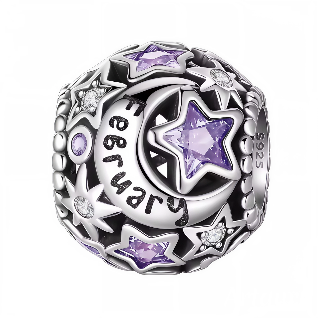 Célébrez le mois de février avec ce charm en argent 925 orné de magnifiques étoiles serties de strass violettes scintillantes. Avec ses détails soignés et ses pierres éclatantes, ce bijou élégant est parfait pour personnaliser votre bracelet ou offrir un cadeau plein de sens à une personne née en février.