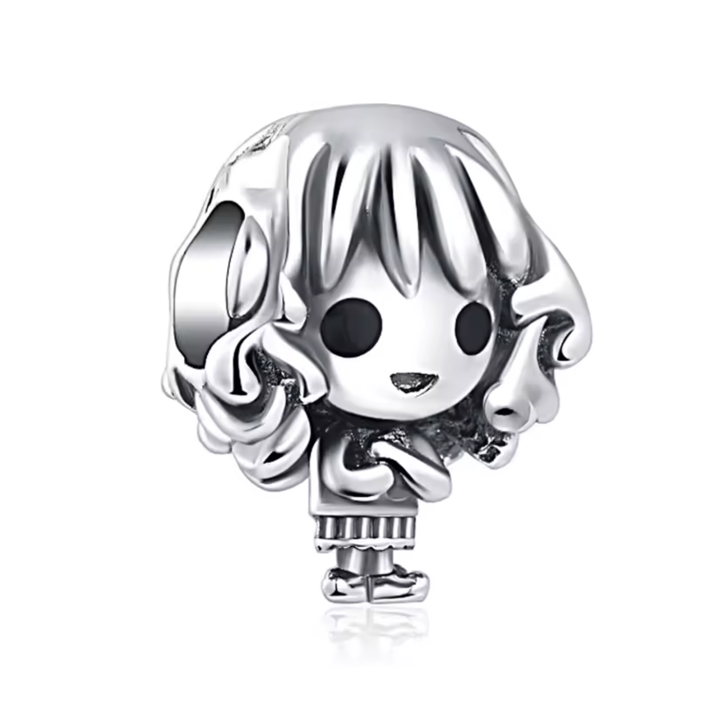 Ajoutez une touche de sagesse et de magie à votre collection avec ce charm représentant Hermione Granger, l'intelligente et courageuse sorcière de Harry Potter. Fabriqué en argent sterling 925, ce charm de haute qualité est compatible avec tous les bracelets Pandora, garantissant une intégration parfaite à votre bijou préféré. Parfait pour les fans de Harry Potter, ce charm capture l'esprit brillant et déterminé d'Hermione avec des détails minutieusement travaillés, ajoutant une note d'élégance et de charme