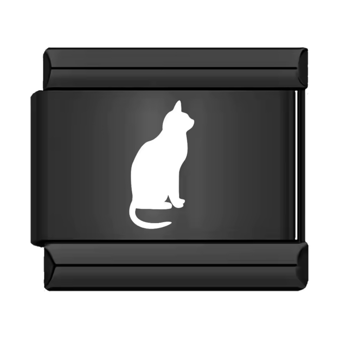 Ce charm italien en acier inoxydable noir présente un élégant chat blanc, apportant un joli contraste et une touche de mystère à votre bracelet. Avec son design soigné et moderne, il allie originalité et raffinement. Facile à fixer, il s’adapte parfaitement à nos bracelets composés de 17 maillons extensibles et réglables, convenant à toutes les tailles de poignet. Compatible avec tous nos charms italiens, ce bijou est idéal pour les amoureux des chats souhaitant ajouter une note élégante et unique à leur co