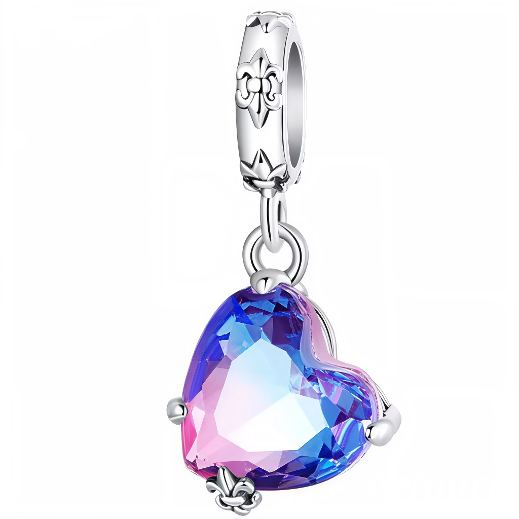 Ajoutez une touche de poésie et de couleur à votre bracelet avec ce charm pendentif en Argent 925 représentant un cœur aux nuances violet et bleu. Son dégradé enchanteur apporte éclat et originalité à votre bijou.
Caractéristiques
– Matière : Argent 925
– Design : Cœur violet et bleu
– Style : Coloré et élégant