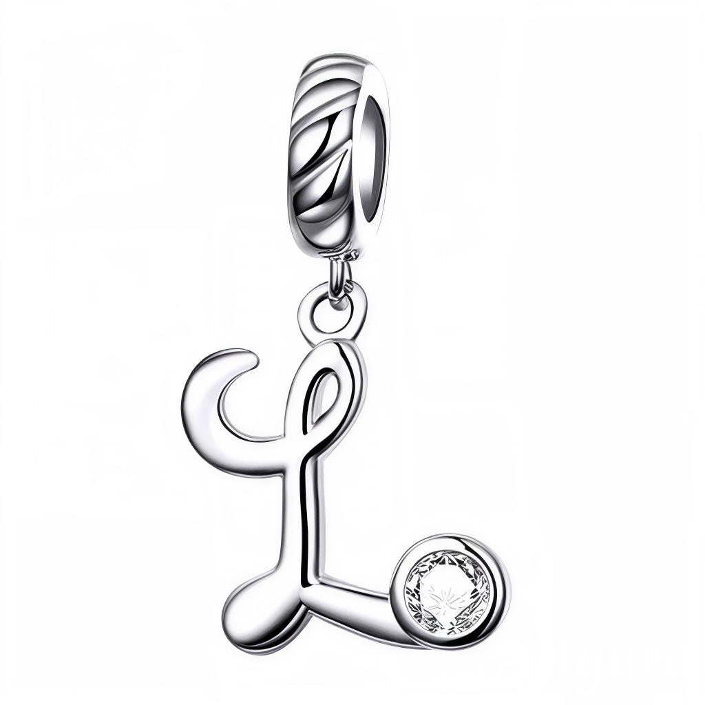 Ajoutez une touche élégante et raffinée à votre bracelet avec ce charm pendentif en argent 925 représentant la lettre "L". Son design délicat est orné d’un strass blanc scintillant qui capte la lumière avec subtilité, offrant un bijou simple, charmant et plein de signification. Parfait à porter au quotidien ou à offrir en cadeau pour un style sophistiqué et unique.