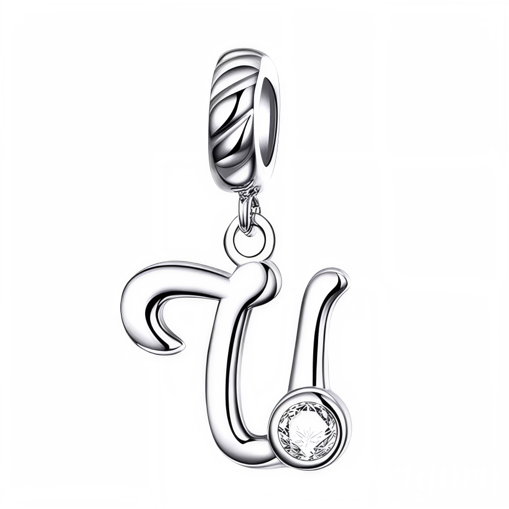 Ajoutez une touche élégante et personnalisée à votre bracelet avec ce charm pendentif en argent 925 représentant la lettre "U". Son design raffiné est orné d’un strass blanc scintillant qui reflète délicatement la lumière, offrant un bijou simple, charmant et plein de signification. Parfait à porter chaque jour ou à offrir en cadeau pour un style sophistiqué et unique.