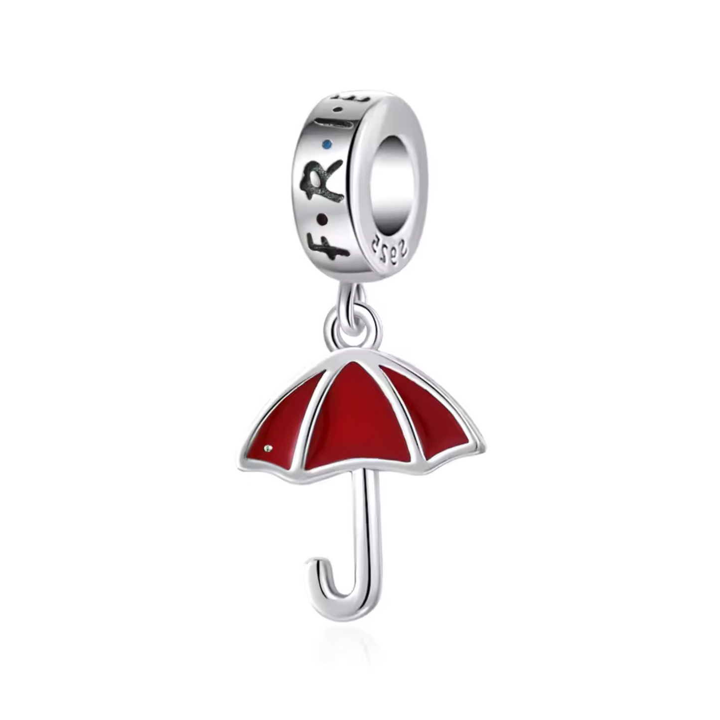 Ce charm pendentif s'inspire du parapluie rouge emblématique utilisé dans l'intro de la série Friends, un symbole de protection et de rencontres inattendues. Fabriqué avec soin, ce bijou rend hommage à l’amitié et aux moments partagés sous la pluie, évoquant la fameuse scène du générique.
