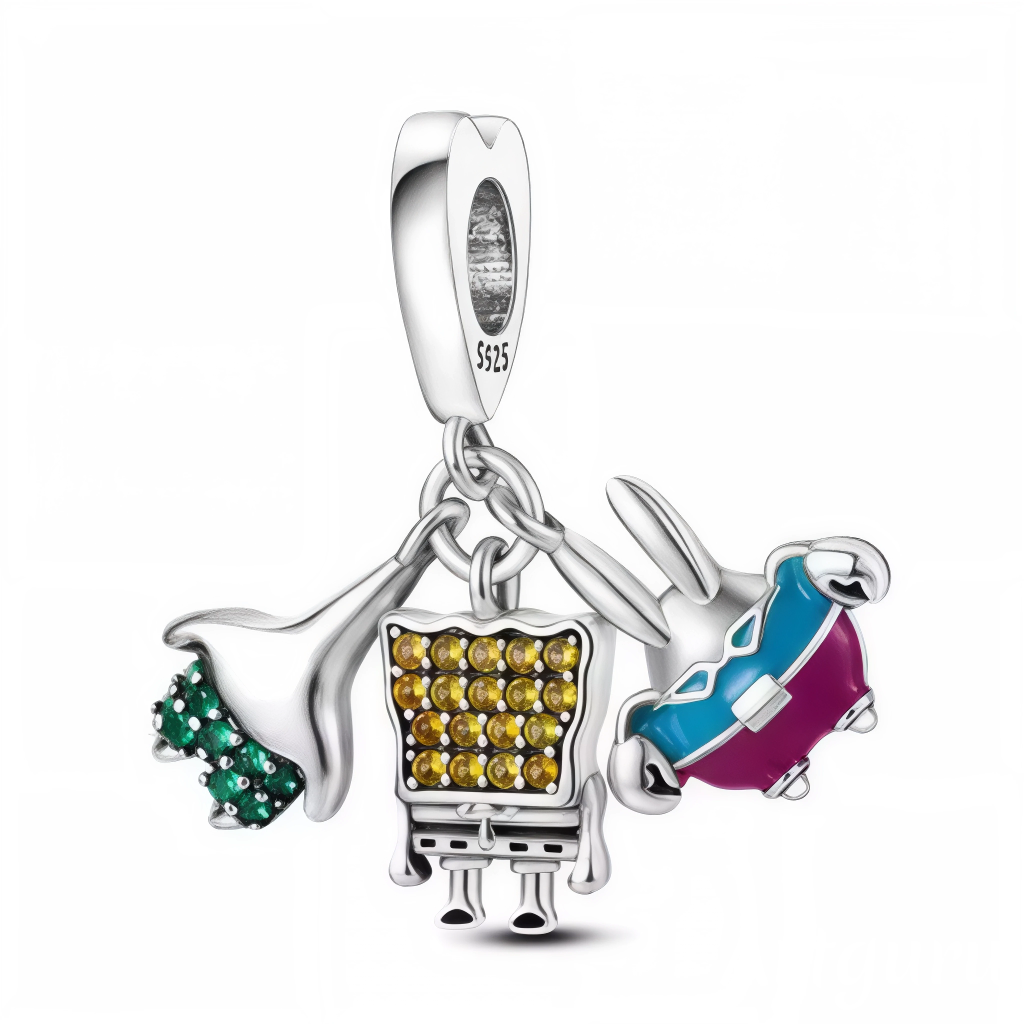 Charm pendentif en argent 925 représentant Bob l’Éponge, Patrick Étoile et Mr Krabs.
Caractéristiques
– Métal : argent 925
– Charm pendentif
– Détails : personnages Bob l’Éponge, Patrick Étoile et Mr Krabs
– Taille adaptée pour bracelets ou colliers en argent 925