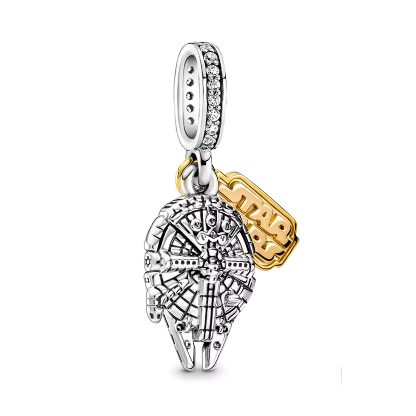 Naviguez à travers les étoiles avec ce charm représentant un Vaisseau emblématique de Star Wars. Conçu en argent sterling S925, ce charm capture avec précision le design distinctif des vaisseaux spatiaux de la saga, qu'il s'agisse d'un X-wing audacieux ou d'un TIE Fighter redoutable.