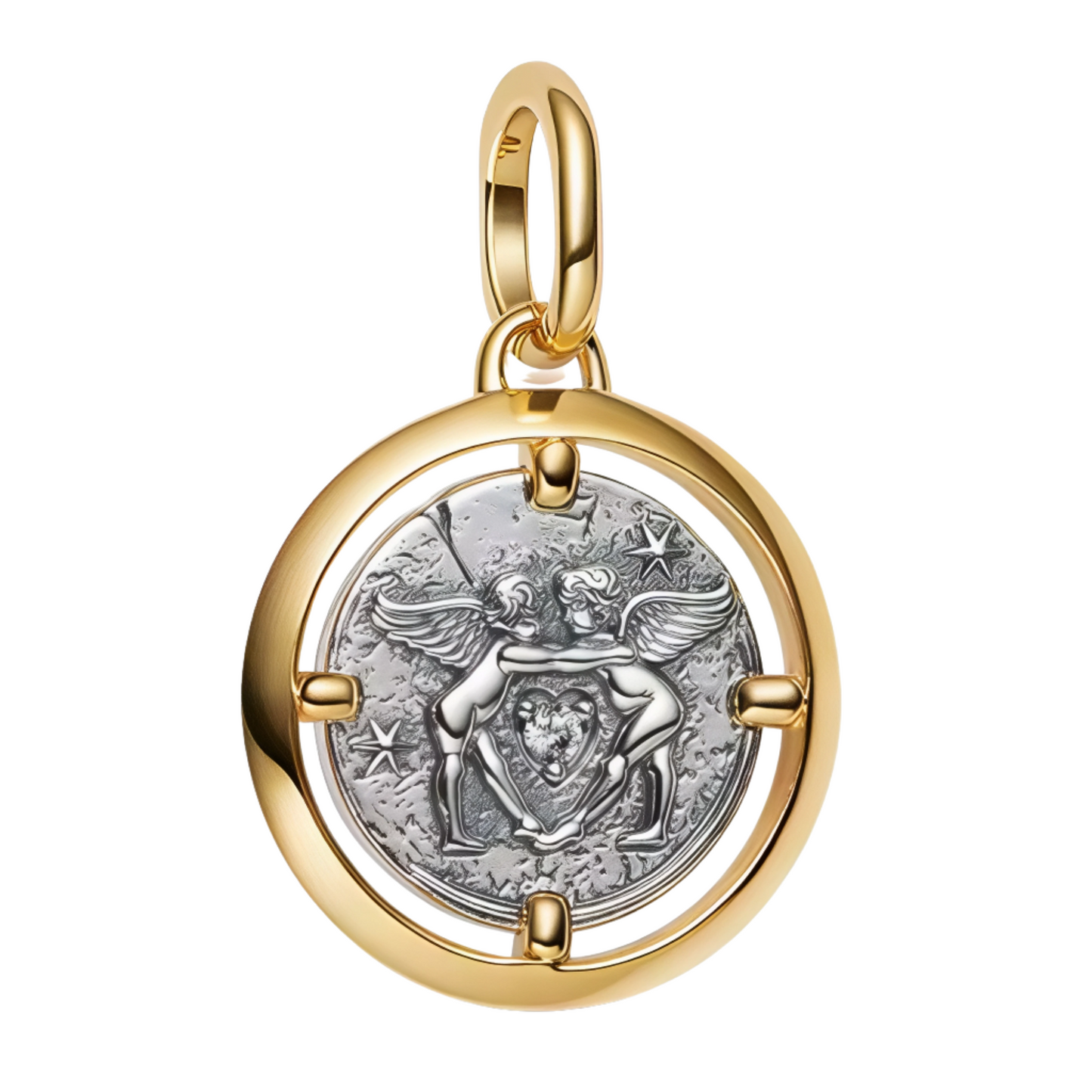 Apportez une touche de douceur et de protection à votre collection avec ce charm médaillon pendentif en Argent 925, finement travaillé avec un plaquage doré et argenté. Il représente deux anges délicats entourant un petit cœur, symbole d’amour et de bienveillance. Un bijou raffiné et émouvant, parfait pour évoquer tendresse et spiritualité.
Caractéristiques
– Matière : Argent 925 (S925) avec plaquage doré et argenté.
– Design : Médaillon pendentif avec deux anges et petit cœur.
– Coloris : Mélange doré et