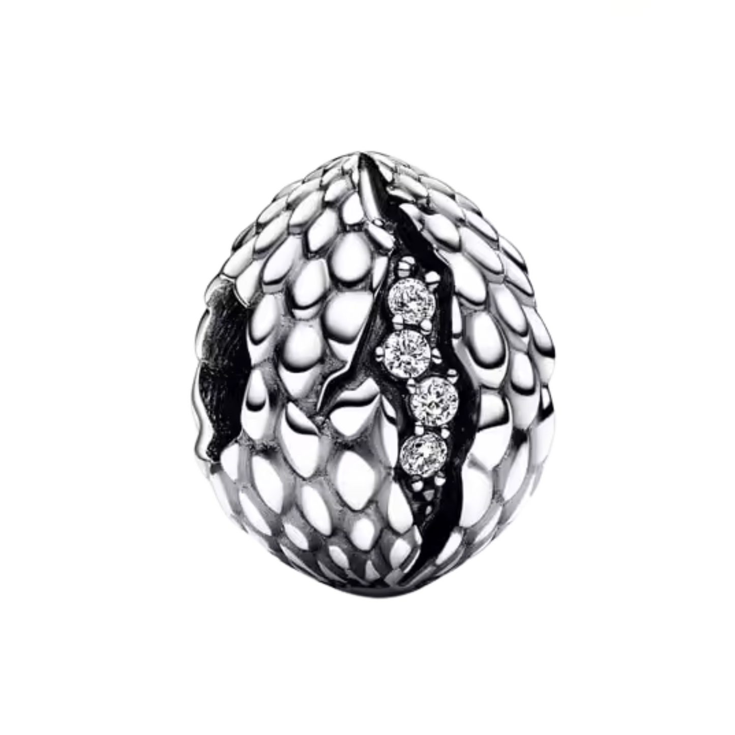 Ajoute une touche de légende à ta collection avec ce charm argenté en forme d’œuf de dragon, inspiré de l’univers mythique de Game of Thrones. Fabriqué en argent 925, ce bijou évoque les dragons de Daenerys Targaryen, symbole de renaissance, de pouvoir et de destinée. Son design texturé et détaillé en fait une pièce forte, empreinte de mystère et de magie.