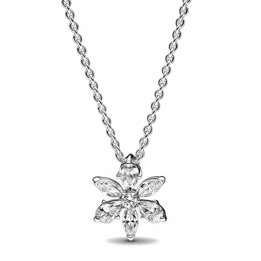 Laissez-vous séduire par l’éclat de la nature avec ce collier à pendentif herbier scintillant. Inspiré des formes florales, ce bijou raffiné est orné d’oxydes de zirconium cubiques taillés en marquise, poire et rond pour créer une fleur étincelante. Disponible en finition argentée ou dorée, ce collier apportera une touche de fraîcheur et de sophistication à toutes vos tenues, qu’elles soient décontractées ou élégantes.
