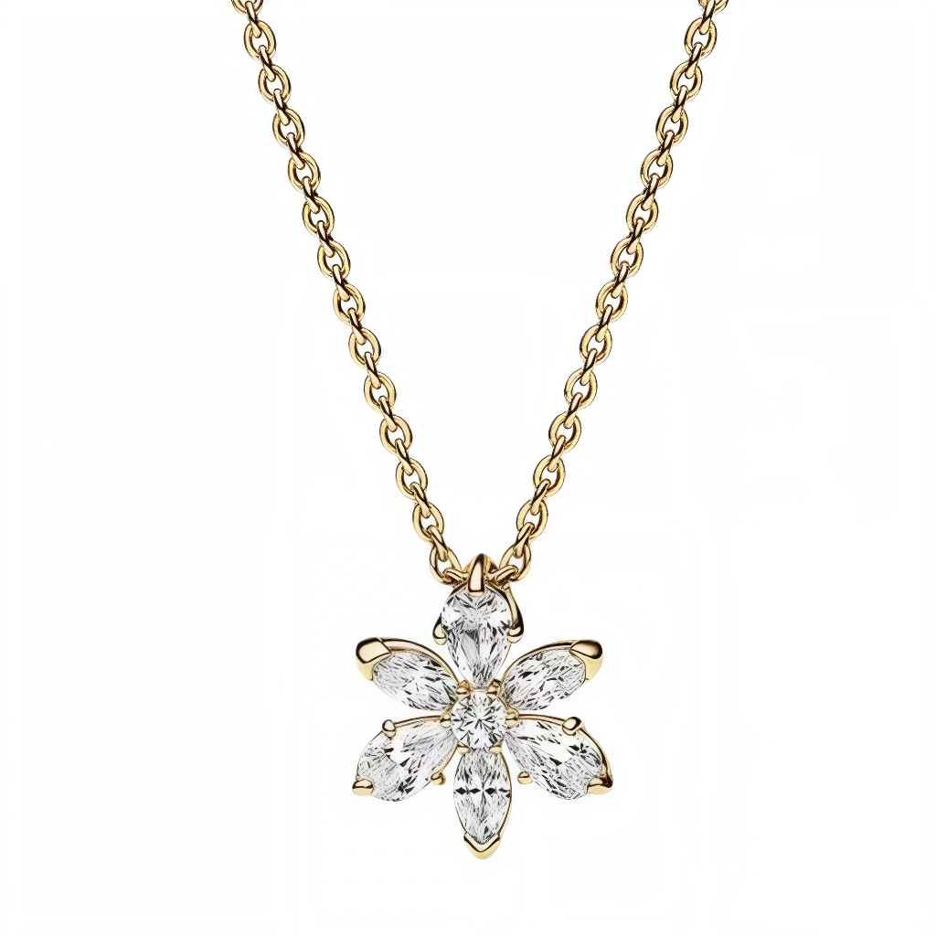 Laissez-vous séduire par l’éclat de la nature avec ce collier à pendentif herbier scintillant. Inspiré des formes florales, ce bijou raffiné est orné d’oxydes de zirconium cubiques taillés en marquise, poire et rond pour créer une fleur étincelante. Disponible en finition argentée ou dorée, ce collier apportera une touche de fraîcheur et de sophistication à toutes vos tenues, qu’elles soient décontractées ou élégantes.