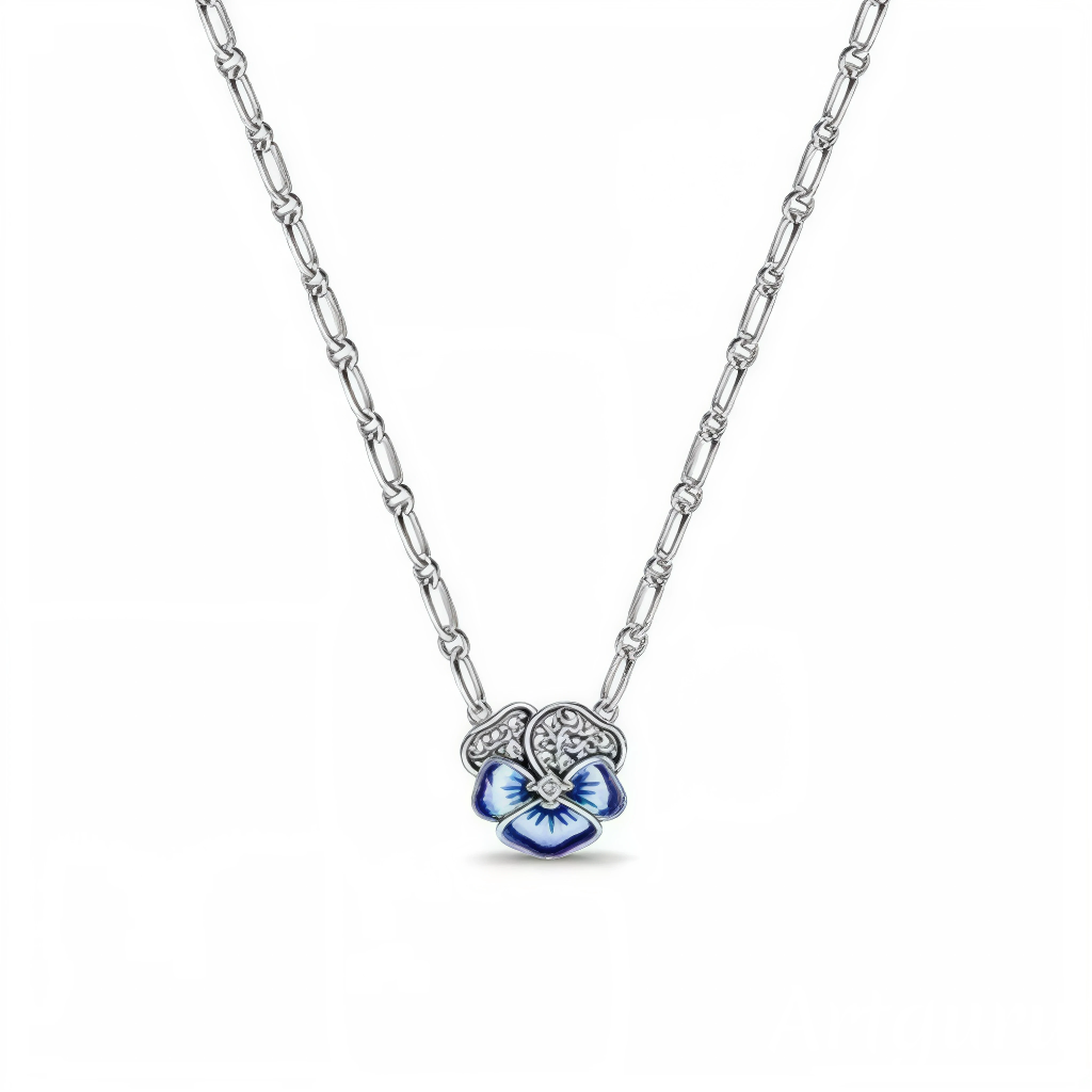 Symbole de souvenir, d’amour discret et de délicatesse, cette pensée bleue sublime ce collier en argent 925 avec une touche florale pleine de sens. La finesse des pétales, rehaussée d’un émail aux nuances bleutées, en fait un bijou raffiné et poétique, parfait pour exprimer des sentiments sincères ou ajouter une note de douceur à votre style.
Caractéristiques :
– Matière : Argent 925
– Couleur : Argenté avec fleur émaillée en bleu profond et nuances violettes
– Design : Fleur de pensée stylisée suspendue à