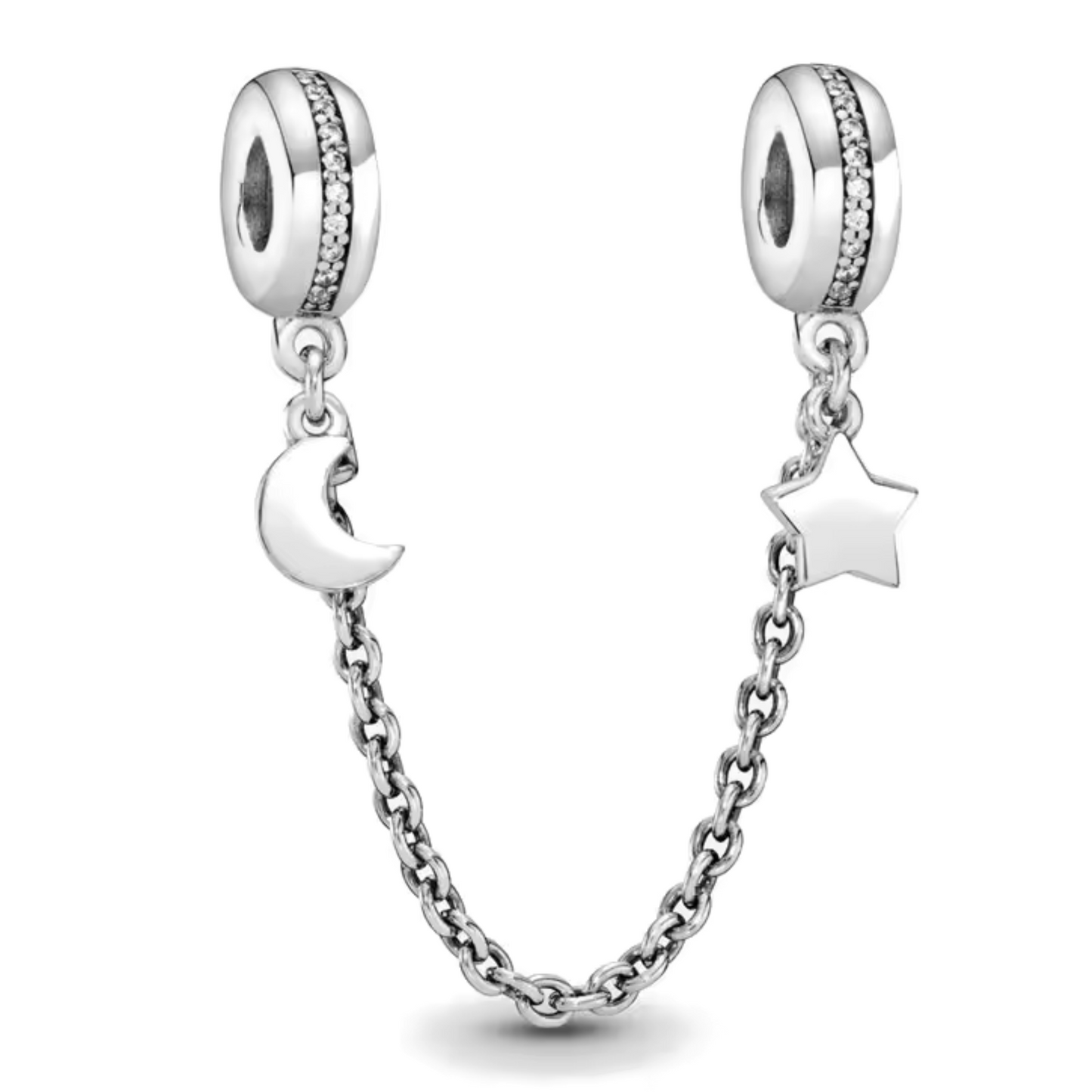 Chaîne de Sécurité Croissant de Lune et Étoile – Mystère et Protection Lumineuse