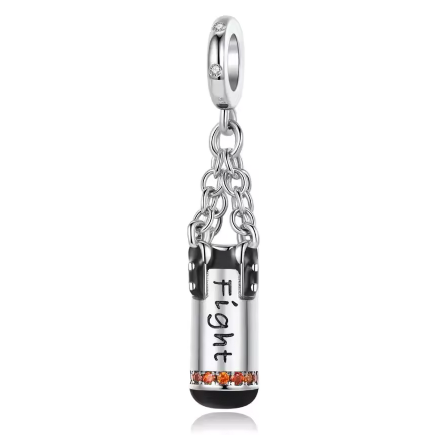 Boxsack-Anhänger Charm mit Aufschrift "Fight"