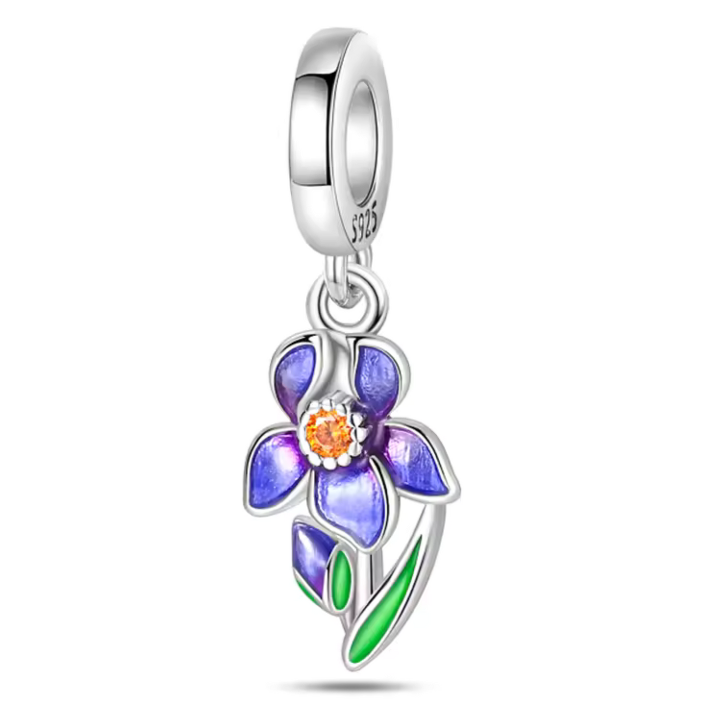 Charm Pendentif Fleur Violette