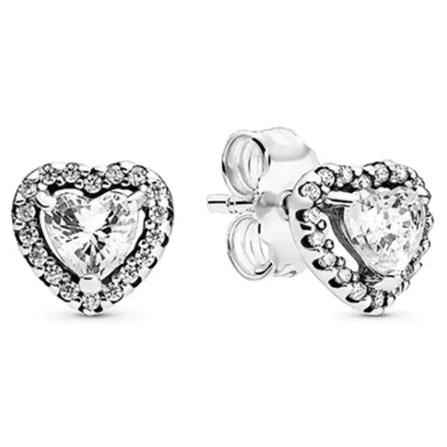 Silberne Herzohrringe – Eleganz mit Strass und metallischen Highlights