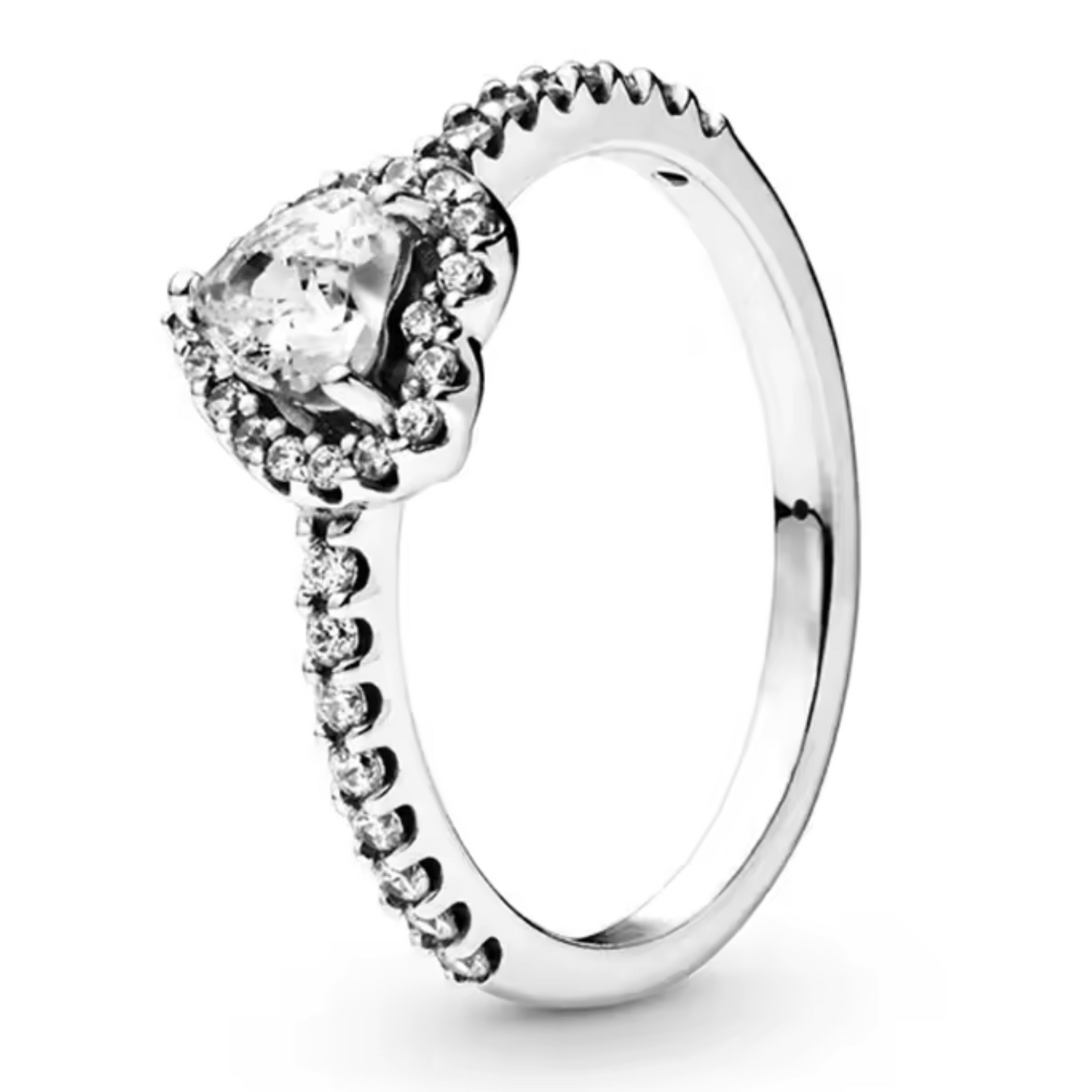 Silver Ring with Rhinestones and Brilliant Heart Shape – Romantic and Luminous Elegance