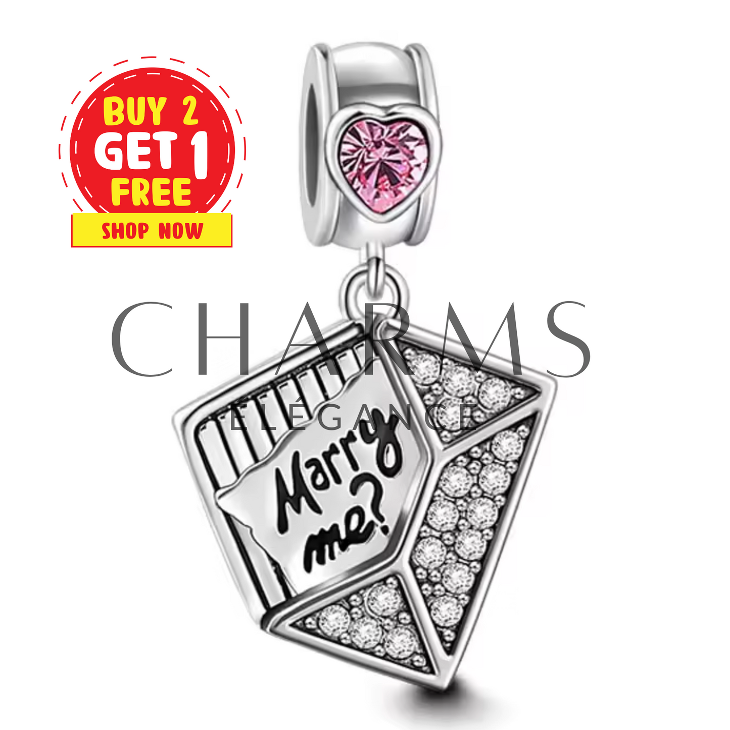 Charm Letter "Marry Me" - Declaration of Love and Elegance