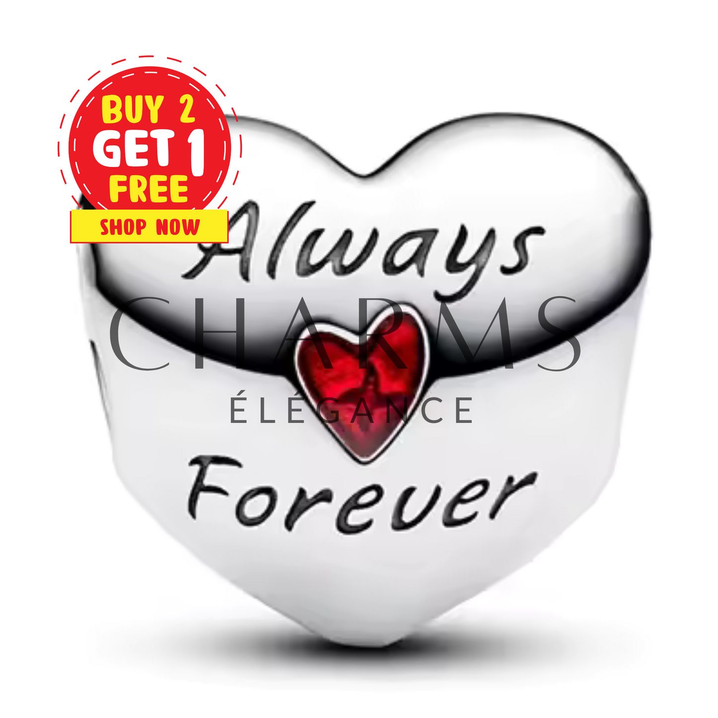 Heart Charm – “Always Forever”