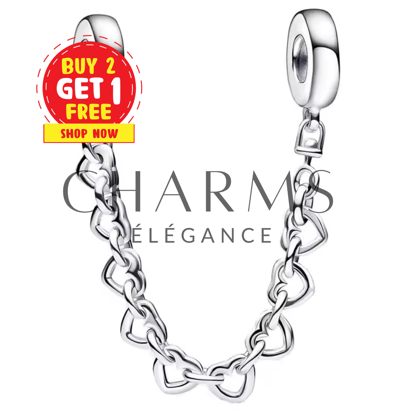 Heart Safety Chain Charm