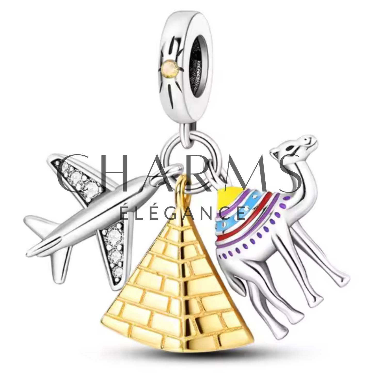 Dromedary, Pyramid and Airplane Charm