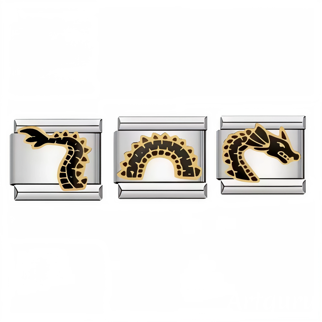 Ce lot de 3 charms italiens en acier inoxydable allie élégance et mystère en représentant chacun un dragon des mers aux détails finement travaillés. Parfaits pour évoquer la puissance et la beauté des créatures marines légendaires, ces charms ajoutent une touche unique et sophistiquée à votre bracelet. Faciles à fixer, ils s’adaptent parfaitement à nos bracelets composés de 17 maillons extensibles et réglables, convenant à toutes les tailles de poignet. Compatibles avec tous nos charms italiens, ces bijoux
