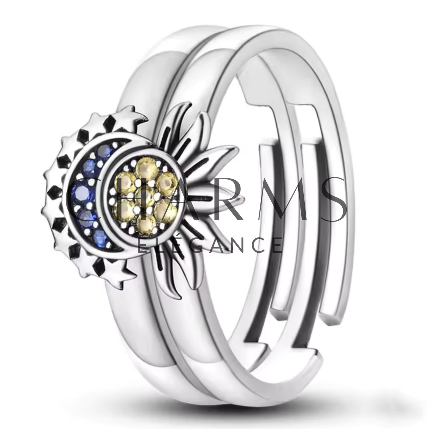 Bague Soleil et Lune – Harmonie Cosmique et Élégance Intemporelle