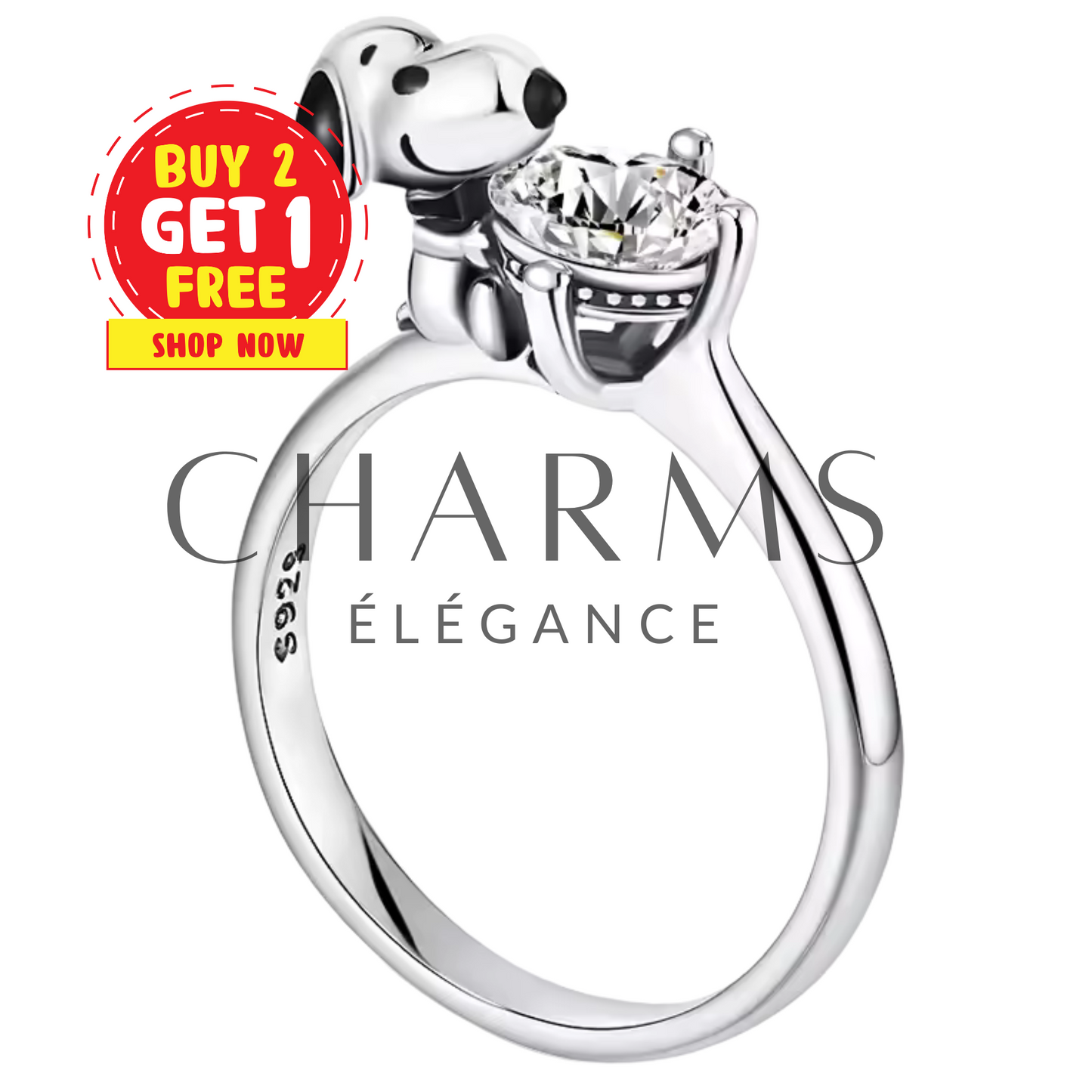 Bague Argentée Snoopy – Intemporelle et Pleine de Tendresse