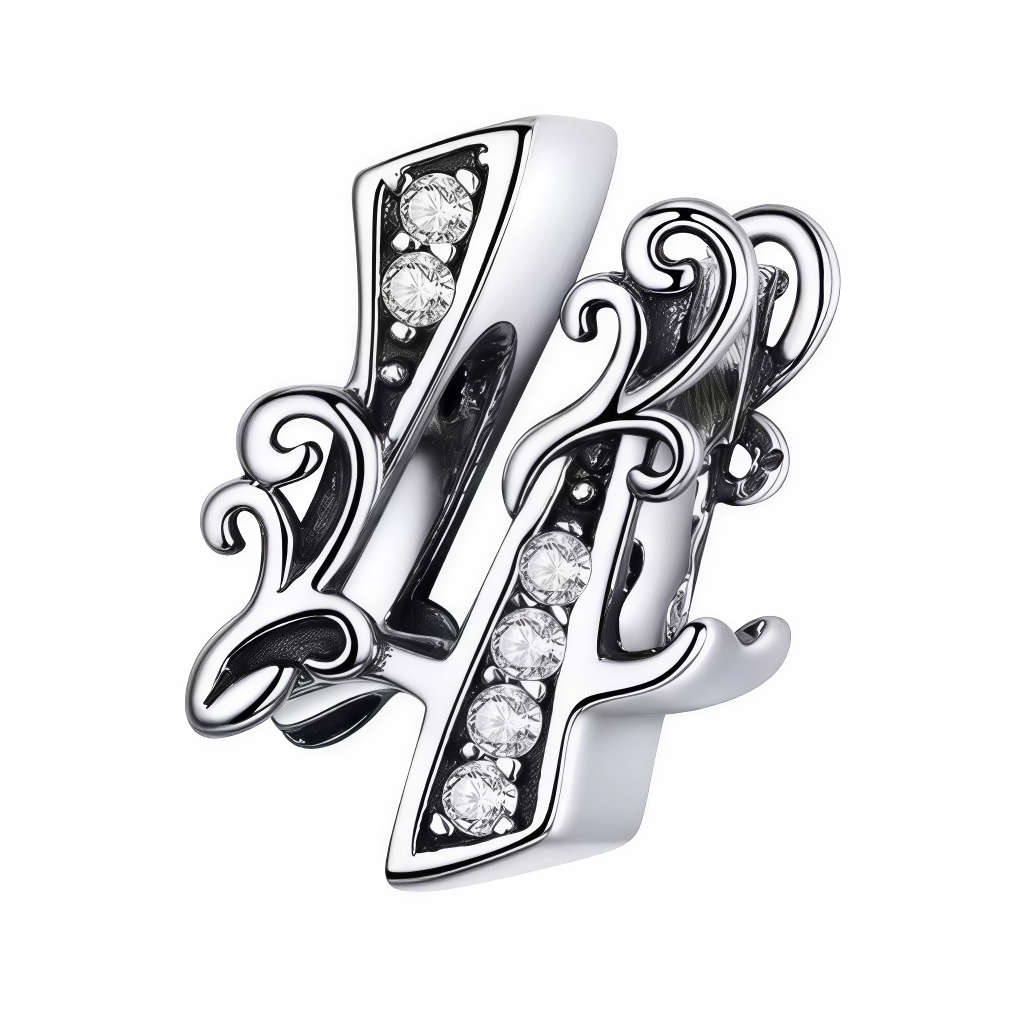 Charm - Chiffre "4" Argenté