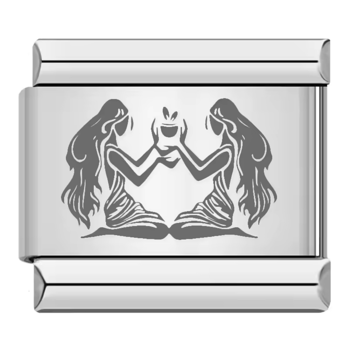 Silver Italian Charm – Grey Zodiac Sign