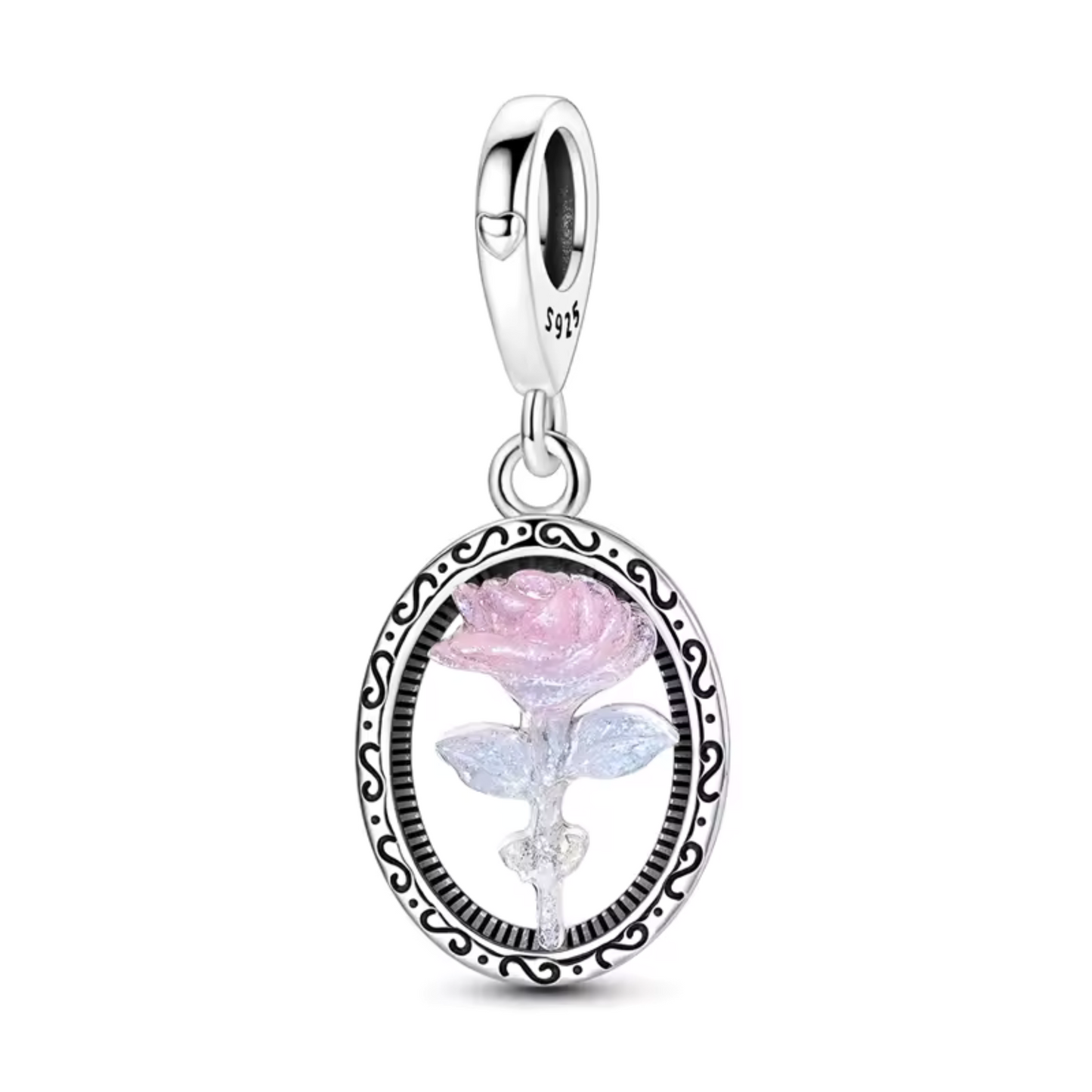 Charm Rose Ovale Élégance – Dégradée Bleu et Violet