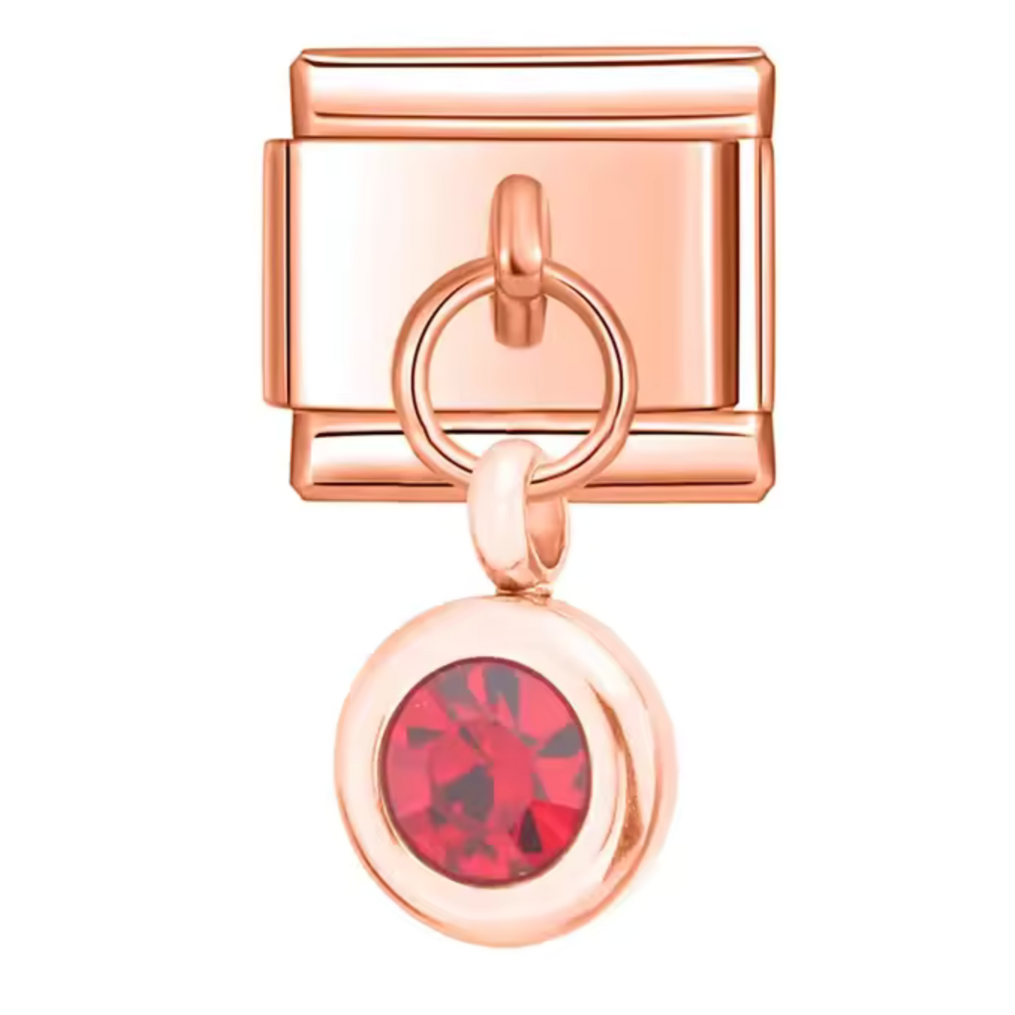 Italienischer Charm-Anhänger in Roségold – Geburtsstein