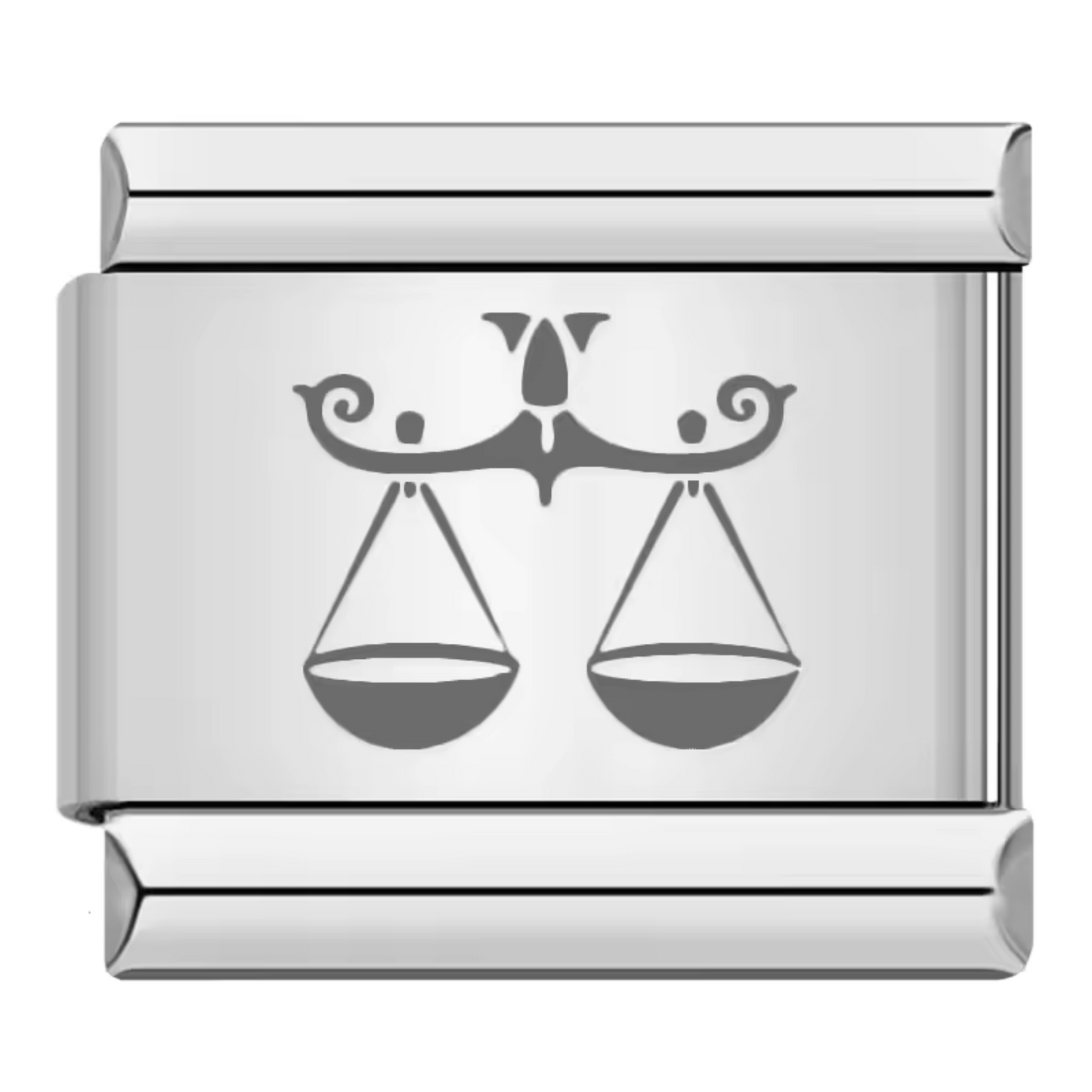 Silver Italian Charm – Grey Zodiac Sign