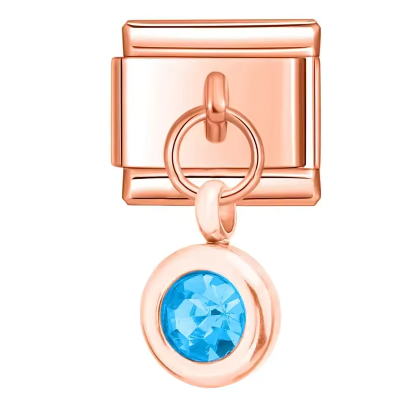 Italienischer Charm-Anhänger in Roségold – Geburtsstein