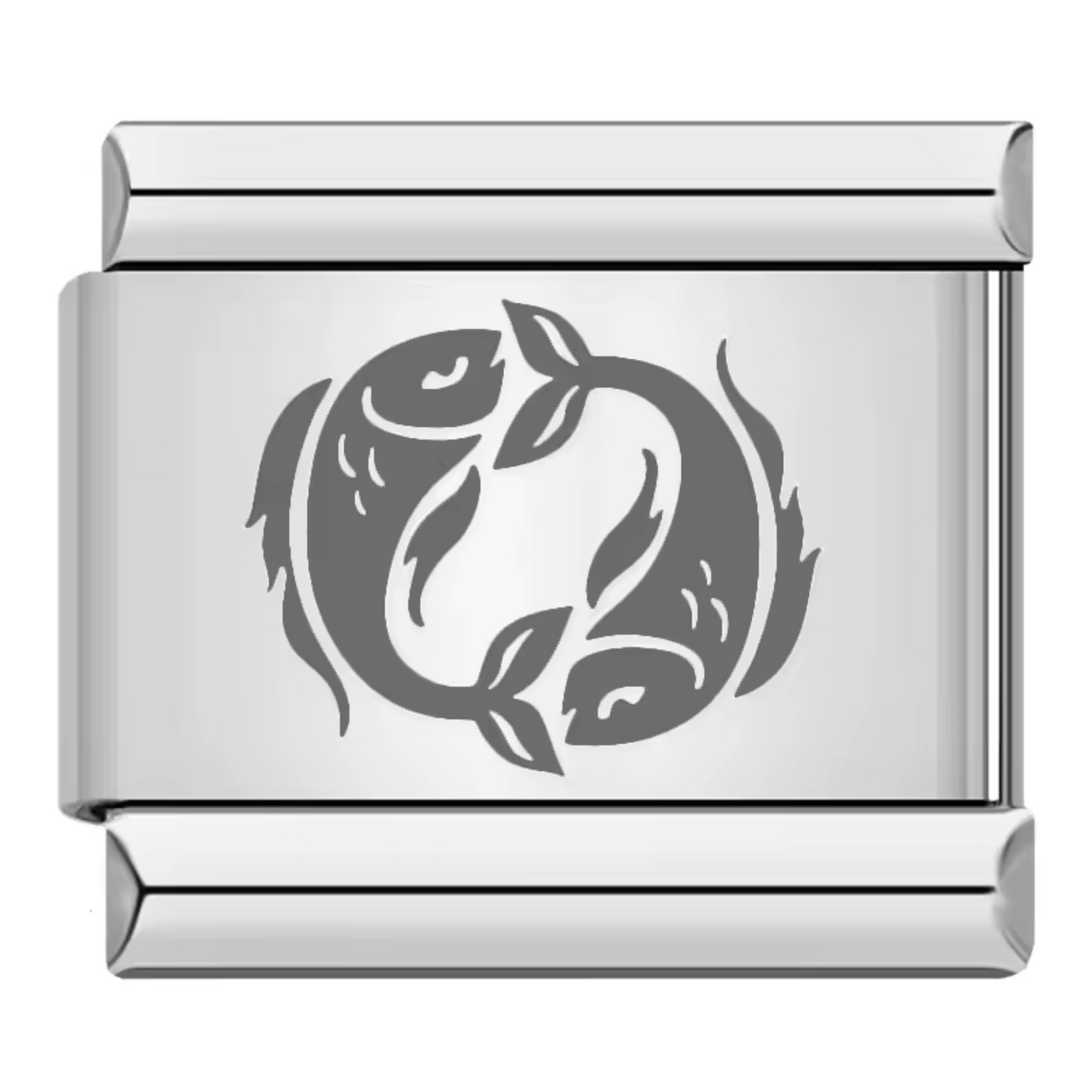 Silver Italian Charm – Grey Zodiac Sign