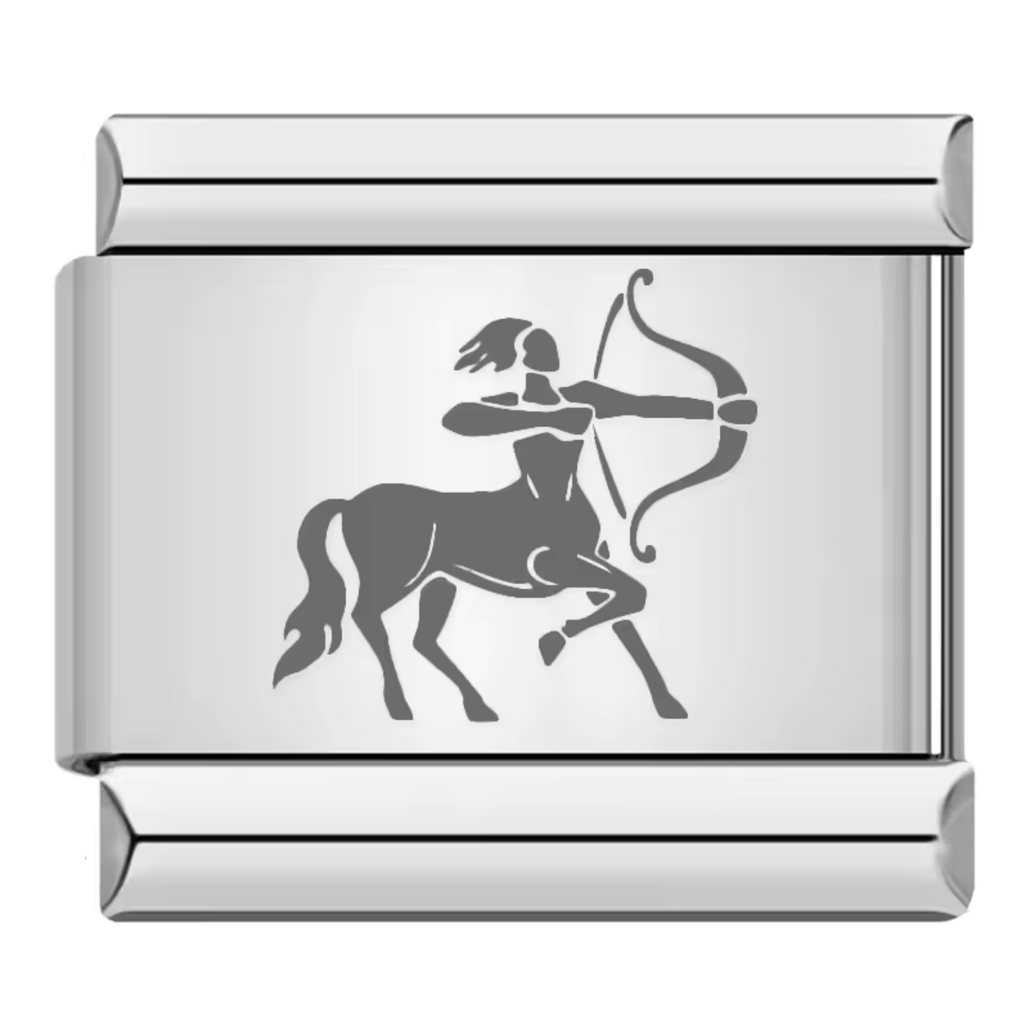 Silver Italian Charm – Grey Zodiac Sign
