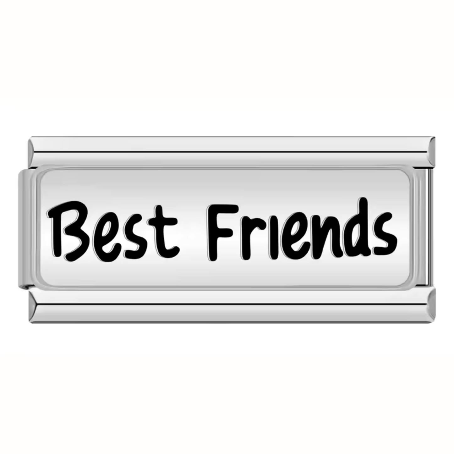 Long Italian Charm Silver or Gold – “Best Friends”