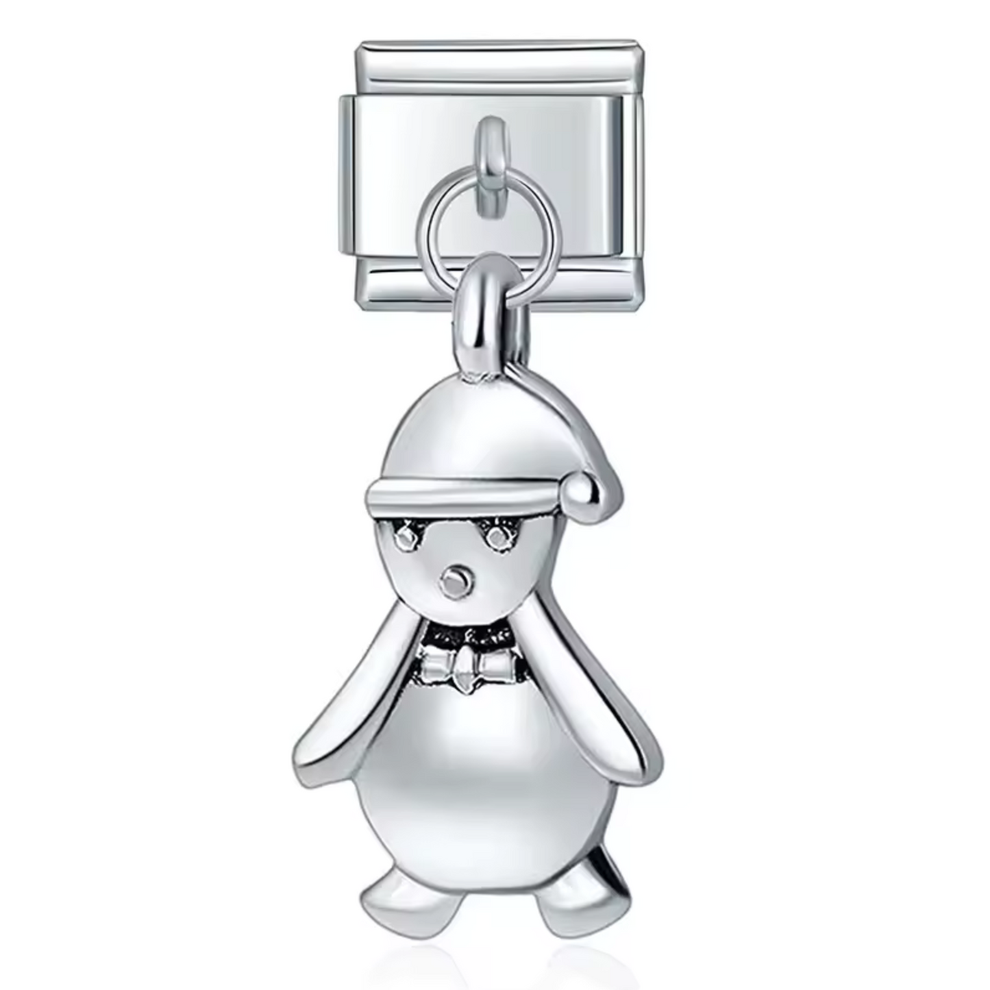 Charm Italien Pendentif – Bonhomme de Neige Argenté