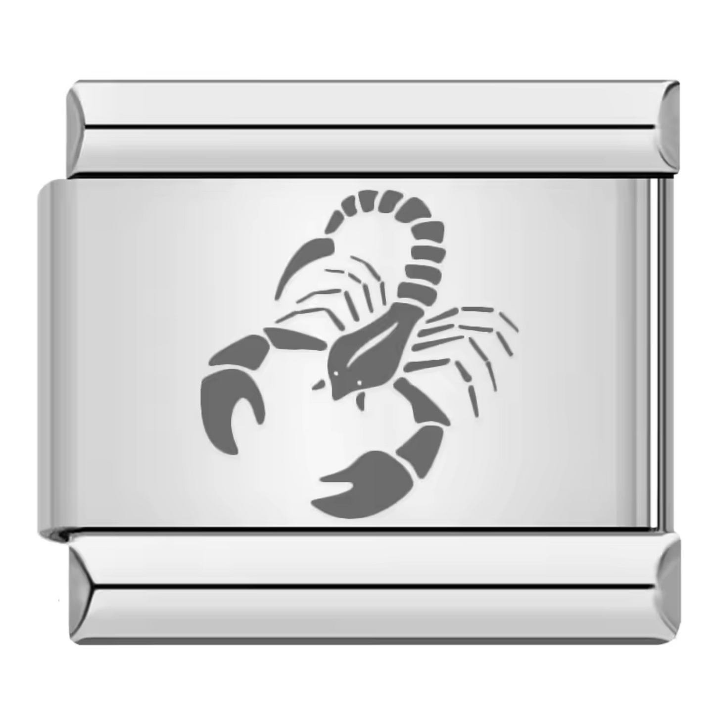 Silver Italian Charm – Grey Zodiac Sign