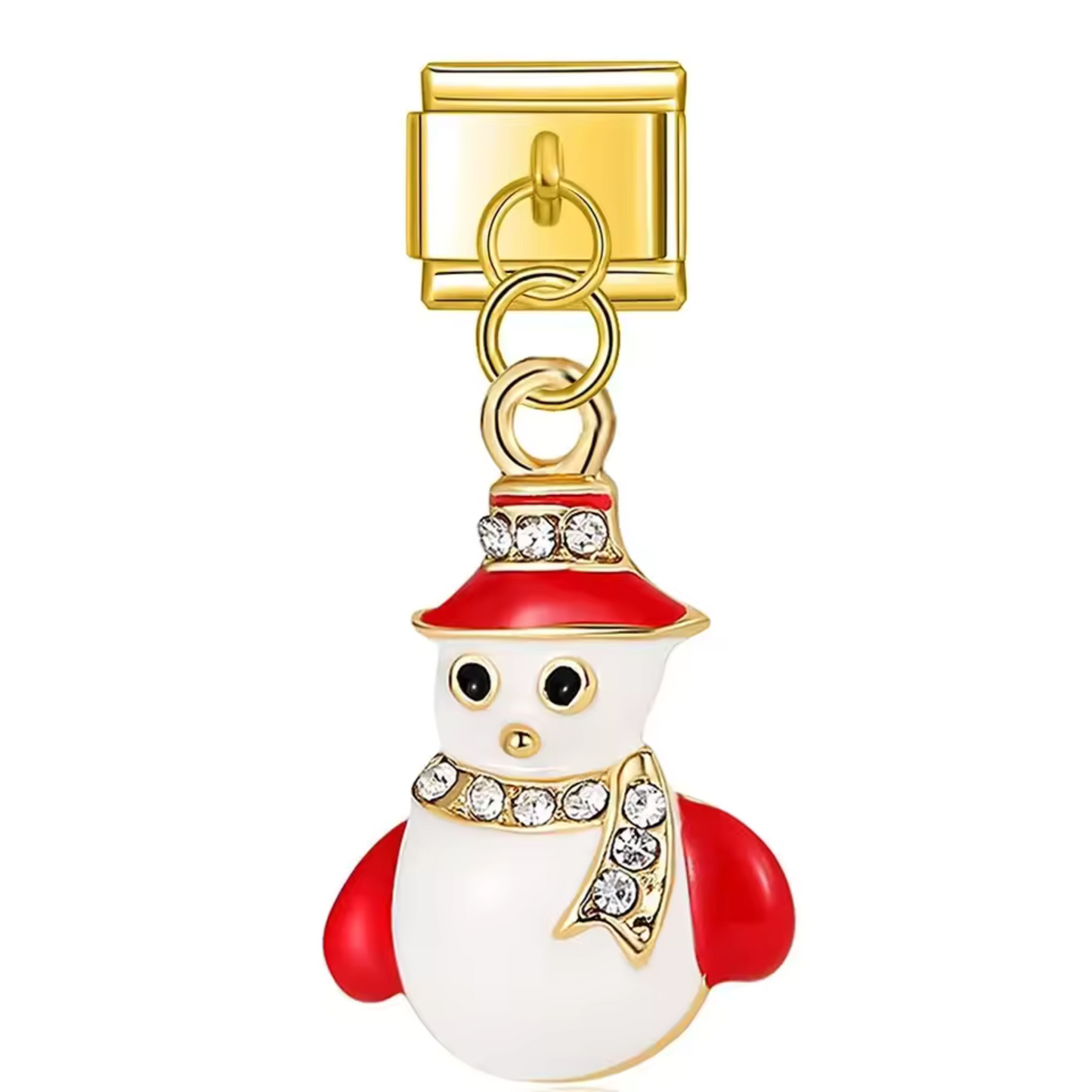 Charm Italien Pendentif – Bonhomme de Neige Doré