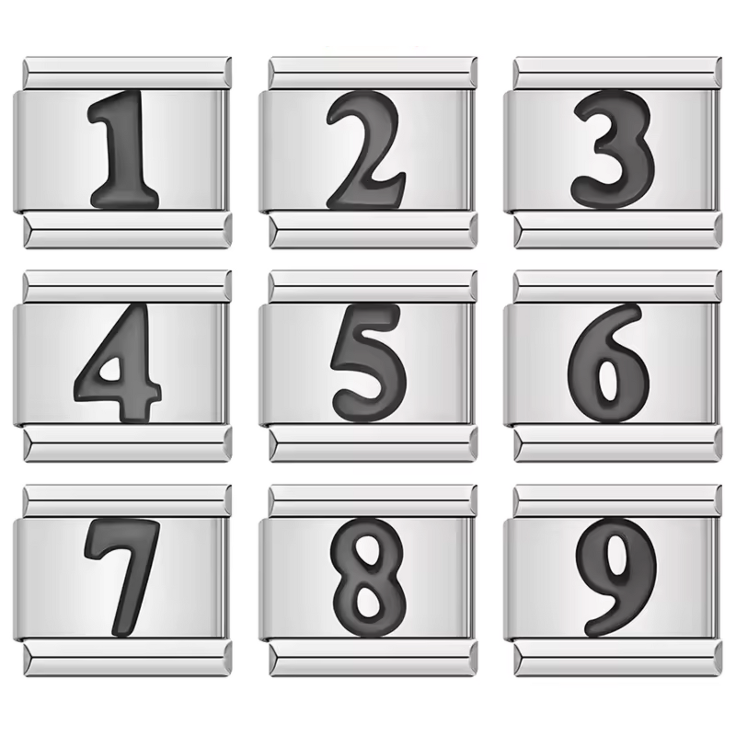 Silver Italian Charm – Numbers 0 to 9